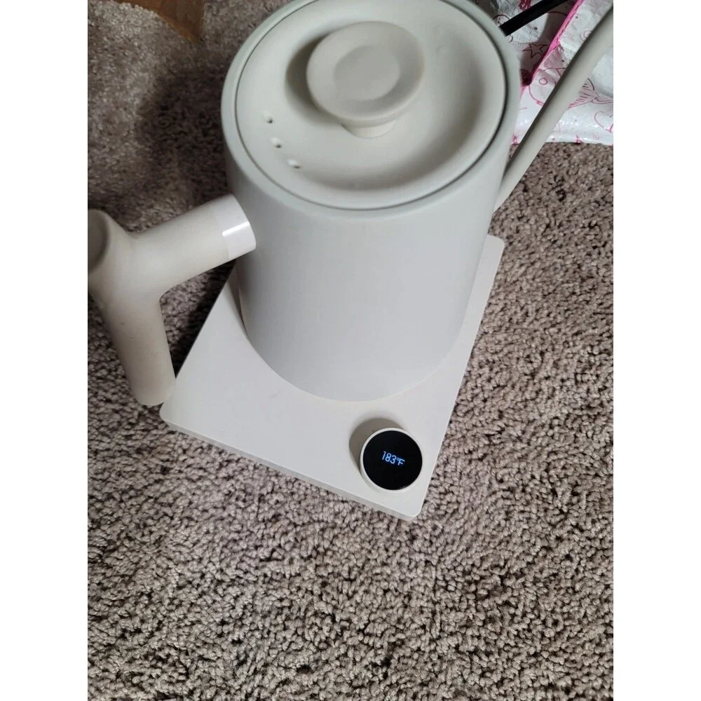 Greater Goods Electric Gooseneck Kettle Birch White 1200W Tested 0448